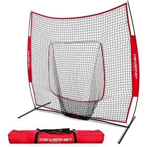 Baseball Softball Practice Net for Hitting and Throwing with 7x7 Bow Frame